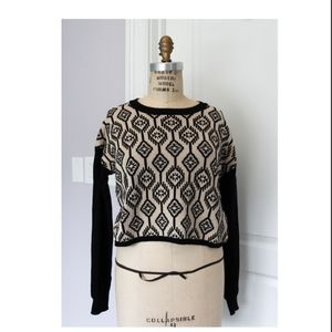Black and Tan Tribal Patterned Sweater